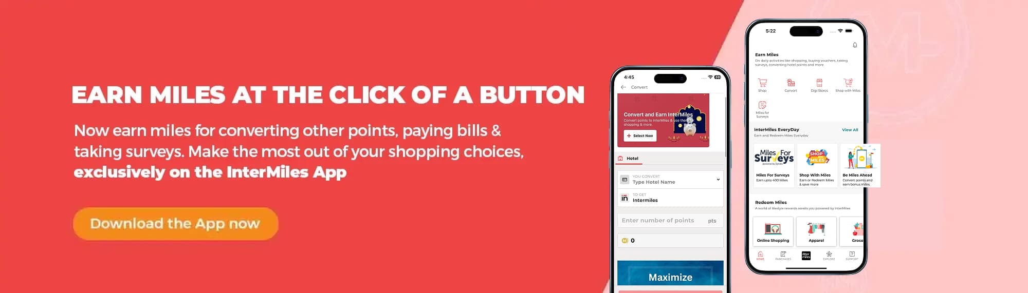 Earn Miles, at the click of a button