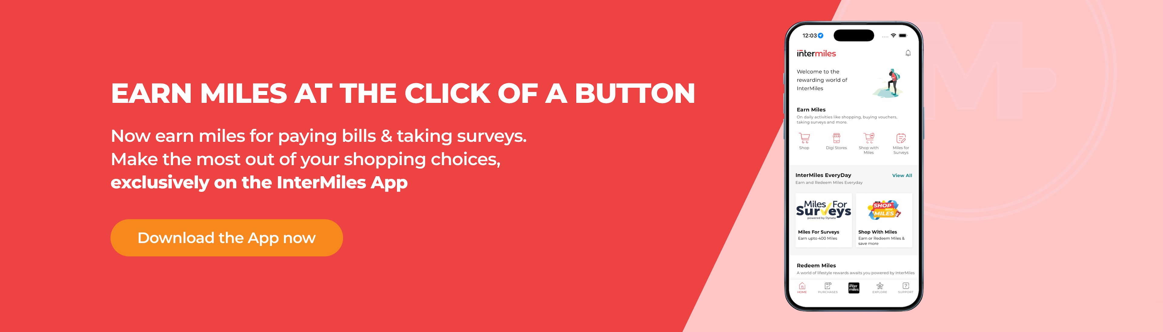 Earn Miles, at the click of a button